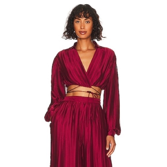 Rococo Sand | Tops | New Rococo Sand Pleated Cropped Wrap Waist ...